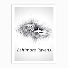 Baltimore Ravens Sketch Drawing Art Print