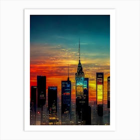 New York City Skyline Usa Art Print