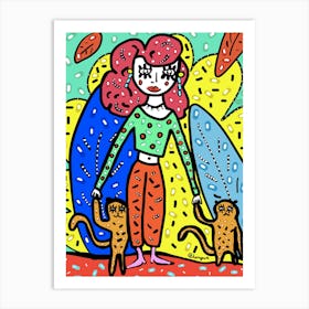 Monkey Lady Clemyart Art Print