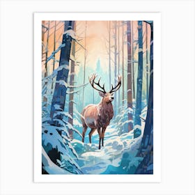 Winter Moose 4 Illustration Art Print