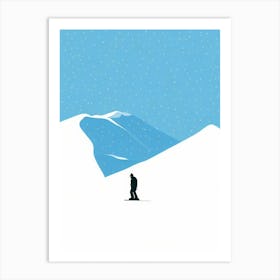 Val Thorens, France Minimal Skiing Poster Art Print