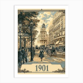 Aihrgdesign A Vintage Poster Of A Bustling 1901 City Street F 2e061539 3a36 44b6 B7e2 8fa87e4c16fe 0 Art Print