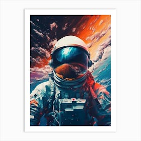 Astronaut In Space 3 Art Print