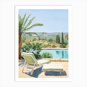 Sun Lounger By The Pool In Tuscany Italy Art Print