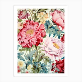 Floral Wallpaper 304 Art Print