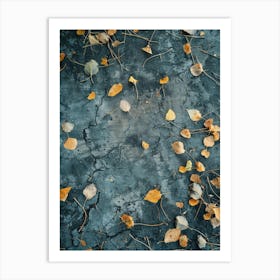 Autumn Leaves On Concrete Art Print