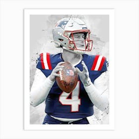 Bailey Zappe New England Patriots Art Print