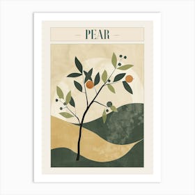 Pear Tree Minimal Japandi Illustration 2 Poster Art Print