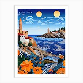 Civitavecchia, Italy, Illustration In The Style Of Pop Art 2 Art Print