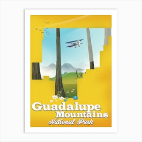 Guadalupe Mountains National Park Travel map Art Print