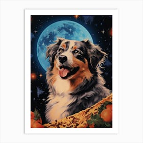 Australian Shepherd Pizza Art Print