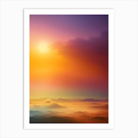 Sunrise Over Mountains-Reimagined Art Print