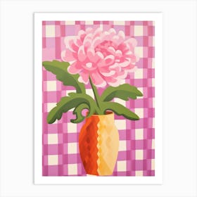 Peony Flower Vase 3 Art Print