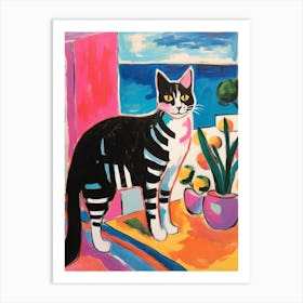 Painting Of A Cat In Sardinia Italy 1 Art Print