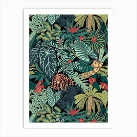 Jungle Leaves Pattern Art Print