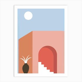 House With Stairs minimalism art Art Print