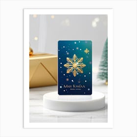 A High Definition Digital Render Of A Sleek Card Lit With Festive Light Dressed In Rich Holiday Co (5) 2 Art Print