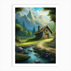 Cottage In The Forest 3 Art Print