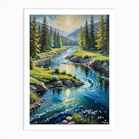 River In The Mountains Art Print