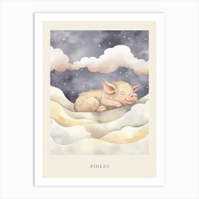 Sleeping Baby Piglet 2 Nursery Poster Art Print