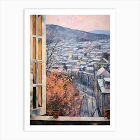 Winter Cityscape Bergen Norway 1 Art Print