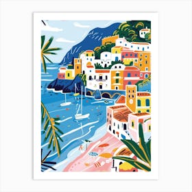 Travel Poster Happy Places Amalfi Coast 5 Art Print