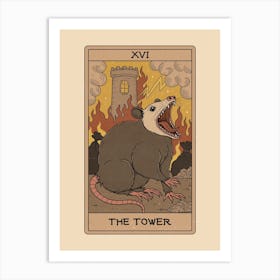 The Tower - Possum Tarot Art Print