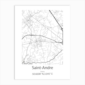 Saint Andre,France Minimalist Map Art Print