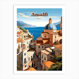 Amalfi Italy Travel Art Illustration Art Print