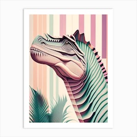 Omeisaurus Pastel Dinosaur Art Print