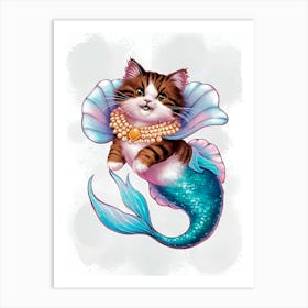 Mermaid Cat Art Print