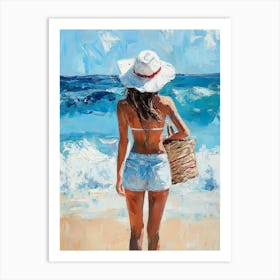 Girl On The Beach Art Print