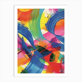 Rainbow Paint Brush Strokes 1 Art Print