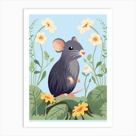 Baby Animal Illustration  Shrew 2 Art Print