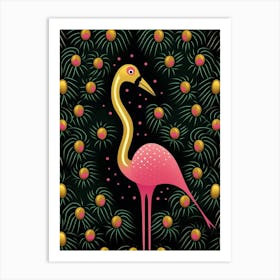 Flamingo Heart Line 1 Art Print
