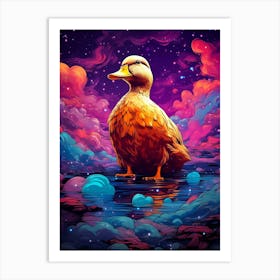 Duck In Space Art Print