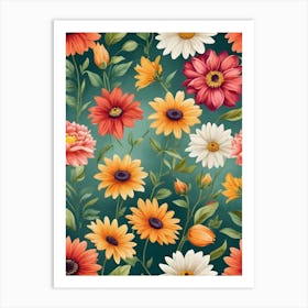 Floral Wallpaper Art Print