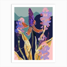 Colourful Flower Illustration Prairie Clover 4 Art Print