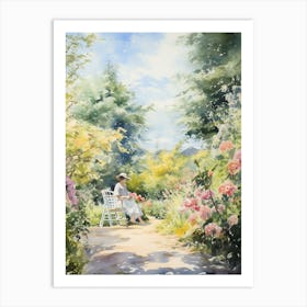 Monets Garden Usa Watercolour 4 Art Print