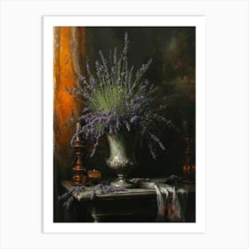 Baroque Floral Still Life Lavender 1 Art Print