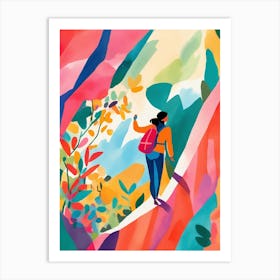 Woman on the mountain Art Print