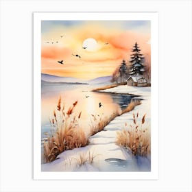 Winter Landscape Painting .1 2 Art Print