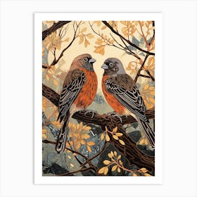 Art Nouveau Birds Poster Partridge 3 Art Print