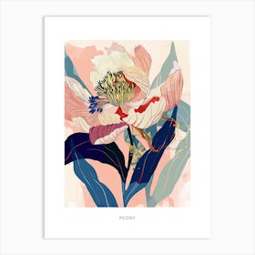 Colourful Flower Illustration Poster Peony 3 Art Print