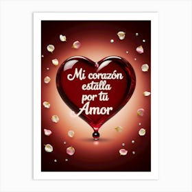 Mi corazón estalla por tu Amor Love Gift Art Print