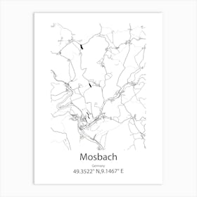 Mosbach,Germany Minimalist Map Art Print