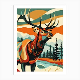 Elk Painting Art Print