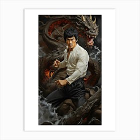 Bruce Lee - Tiger Dragon Art Print