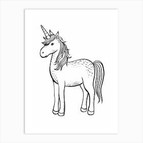 Black & White Unicorn Doodle Art Print