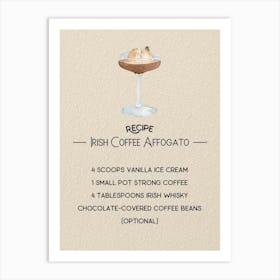 Irish Coffee Afogato Art Print